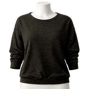 SHEIN Black Crewneck Ribbed Pullover Sweater S